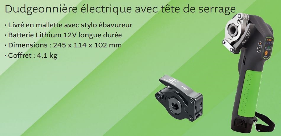 Dudgeonnière électrique tête de serrage 1/4 à 3/4 - coffret