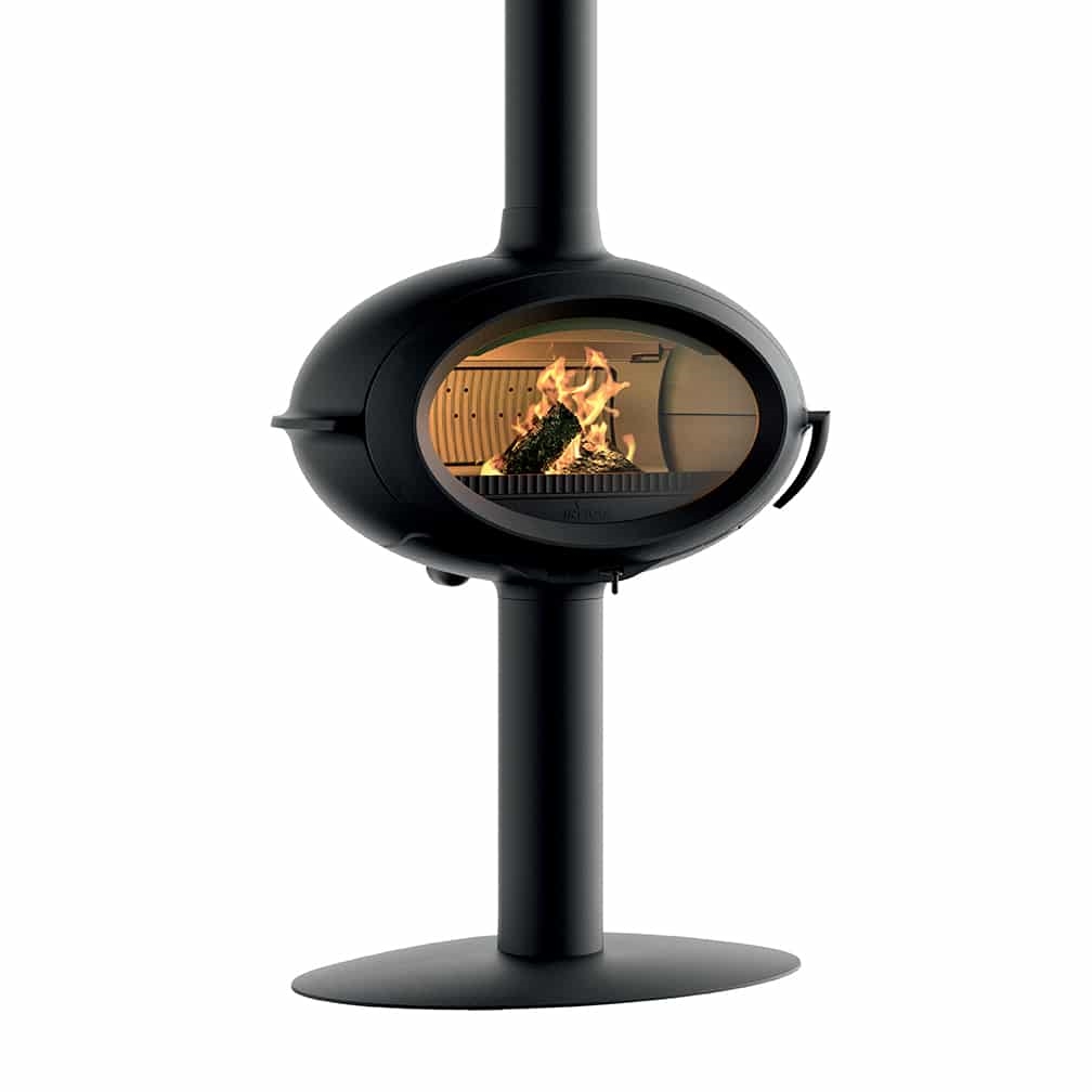 INVICTA BRIO SUR PIED RACCORDABLE ANTHRACITE BUCHE SORTIE DE FUMEES DESSUS 7KW