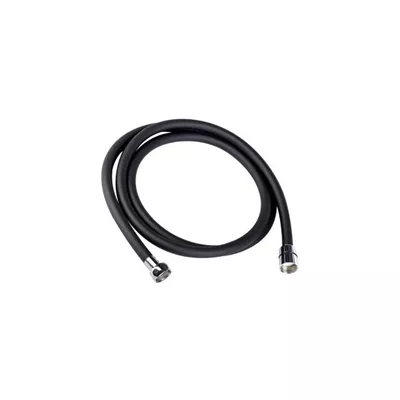 Flexible DOMAO Noir 1m75 PVC, embouts chromés, économie d'eau (limiteur débit)