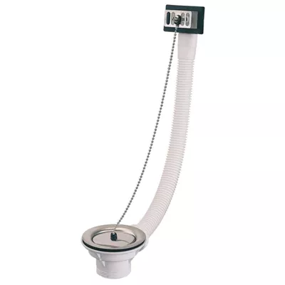 Bonde évier/TP Ø60mm, bouchon enjolivr chromé, cuvette Ø85 m