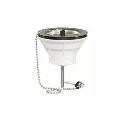 Bonde évier Ø60 mm, bouchon enjoliveur chromé, cuvette Ø85 m